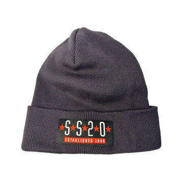 SS20 Five Star Organic Cotton Cuffed Beanie - Graphite