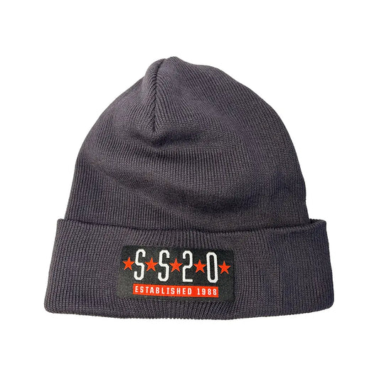 SS20 Five Star Organic Cotton Cuffed Beanie - Graphite