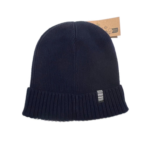 SS20 Heart Patch Organic Cotton Ribbed Beanie - Navy