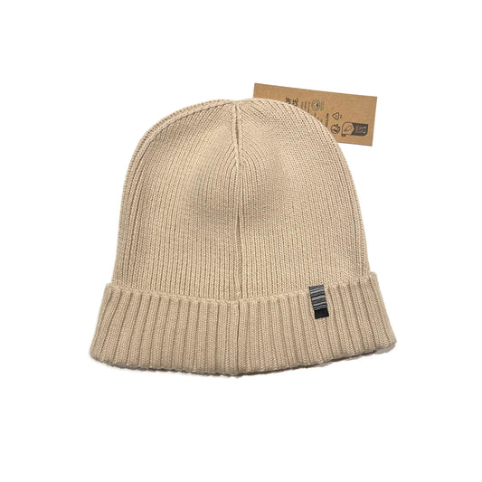 SS20 Joystick Patch Organic Cotton Ribbed Beanie - Sand