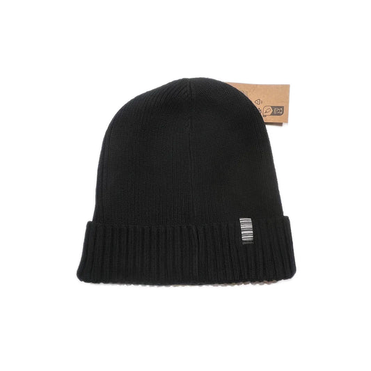 SS20 Joystick Patch Organic Cotton Ribbed Beanie - Black