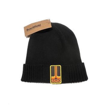 SS20 Joystick Patch Organic Cotton Ribbed Beanie - Black