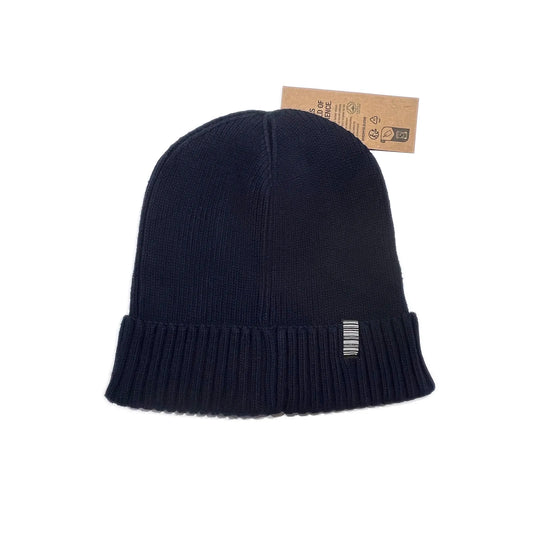 SS20 Joystick Patch Organic Cotton Ribbed Beanie - Navy