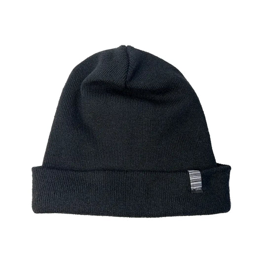 SS20 Mountain Recycled Cuff Beanie - Black