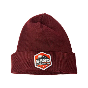 SS20 Mountain Recycled Cuff Beanie - Bugundy