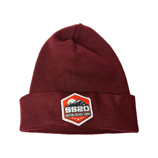 SS20 Mountain Recycled Cuff Beanie - Bugundy