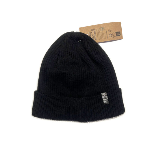 SS20 SSTWENTY Organic Cotton Ribbed Beanie - Black