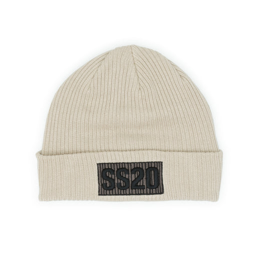 SS20 Organic Cotton Barcode Beanie - Sand