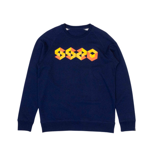 SS20 Cubed Crew Sweat - Navy