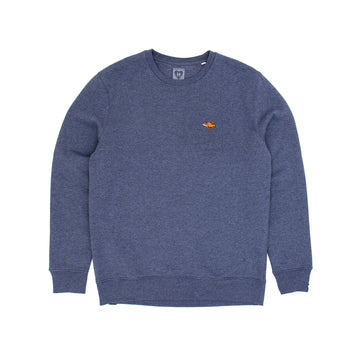 SS20 Toxic Fish Crew Sweat - Dark Heather Blue