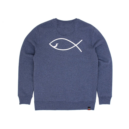 SS20 Toxic Fish Crew Sweat - Dark Heather Blue