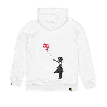 SS20 Red Balloon Hooded Sweatshirt - White