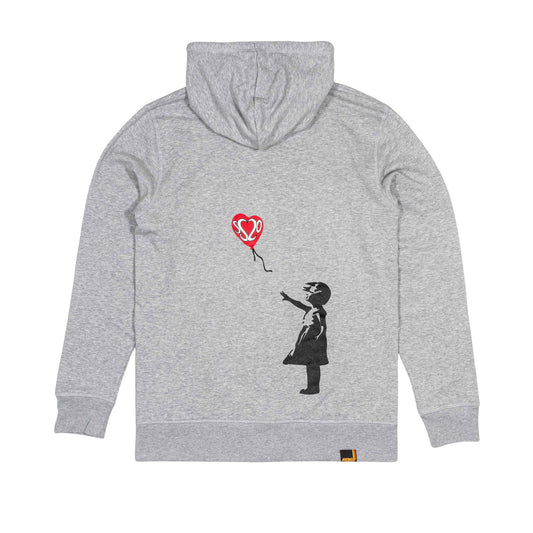 SS20 Red Balloon Zip-Thru Hooded Sweatshirt - Heather Grey