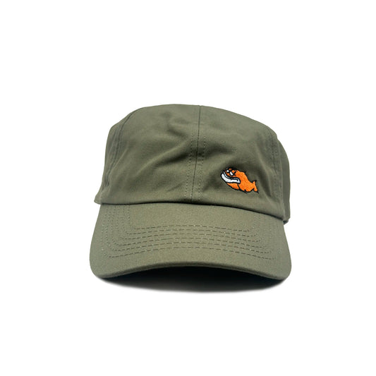 SS20 Toxic Fish 6 Panel organic cotton Cap - Olive