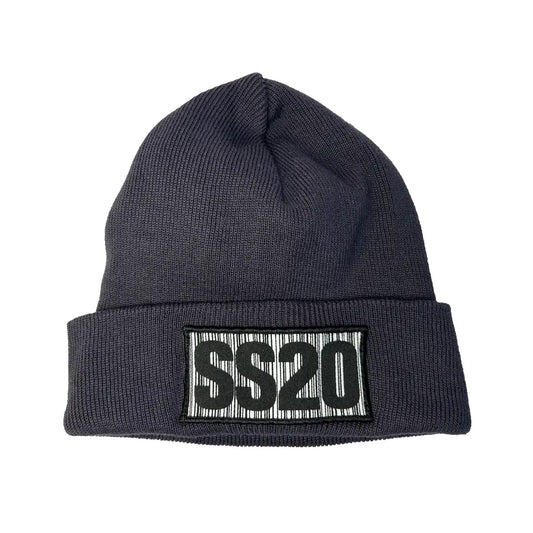 SS20 Barcode Organic Cotton Cuffed Beanie - Graphite