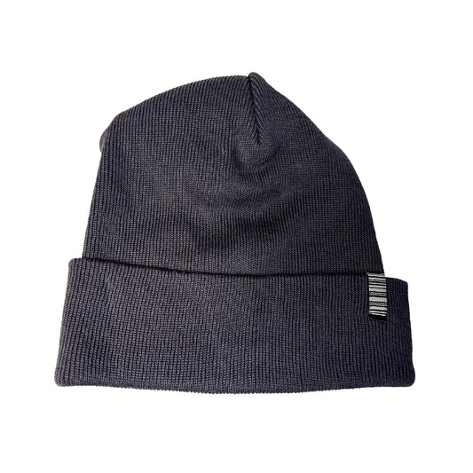 SS20 Barcode Organic Cotton Cuffed Beanie - Graphite