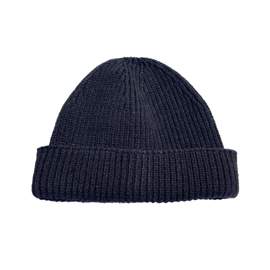 SS20 Basic Tab Recycled Harbour Beanie - Black