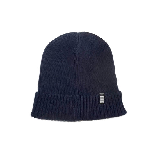 SS20 Joystick Patch Organic Cotton Ribbed Beanie - Navy