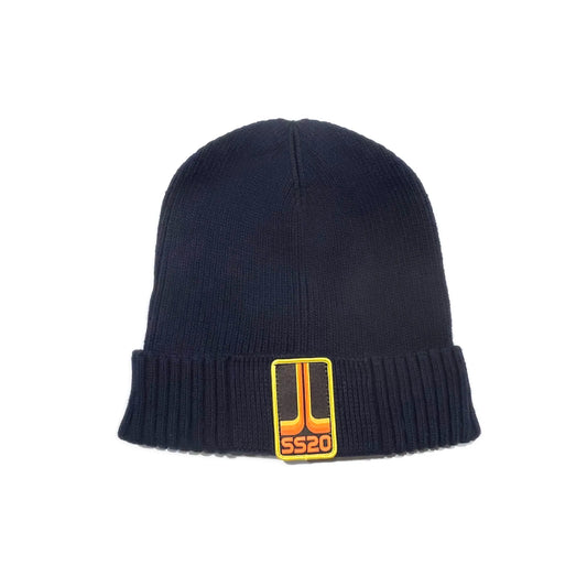 SS20 Joystick Patch Organic Cotton Ribbed Beanie - Navy