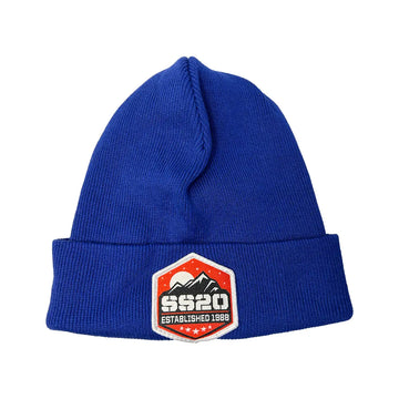 SS20 Mountain Organic Cotton Cuffed Beanie - Royal Blue