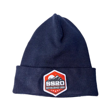 SS20 Mountain Organic Cotton Cuffed Beanie - Navy