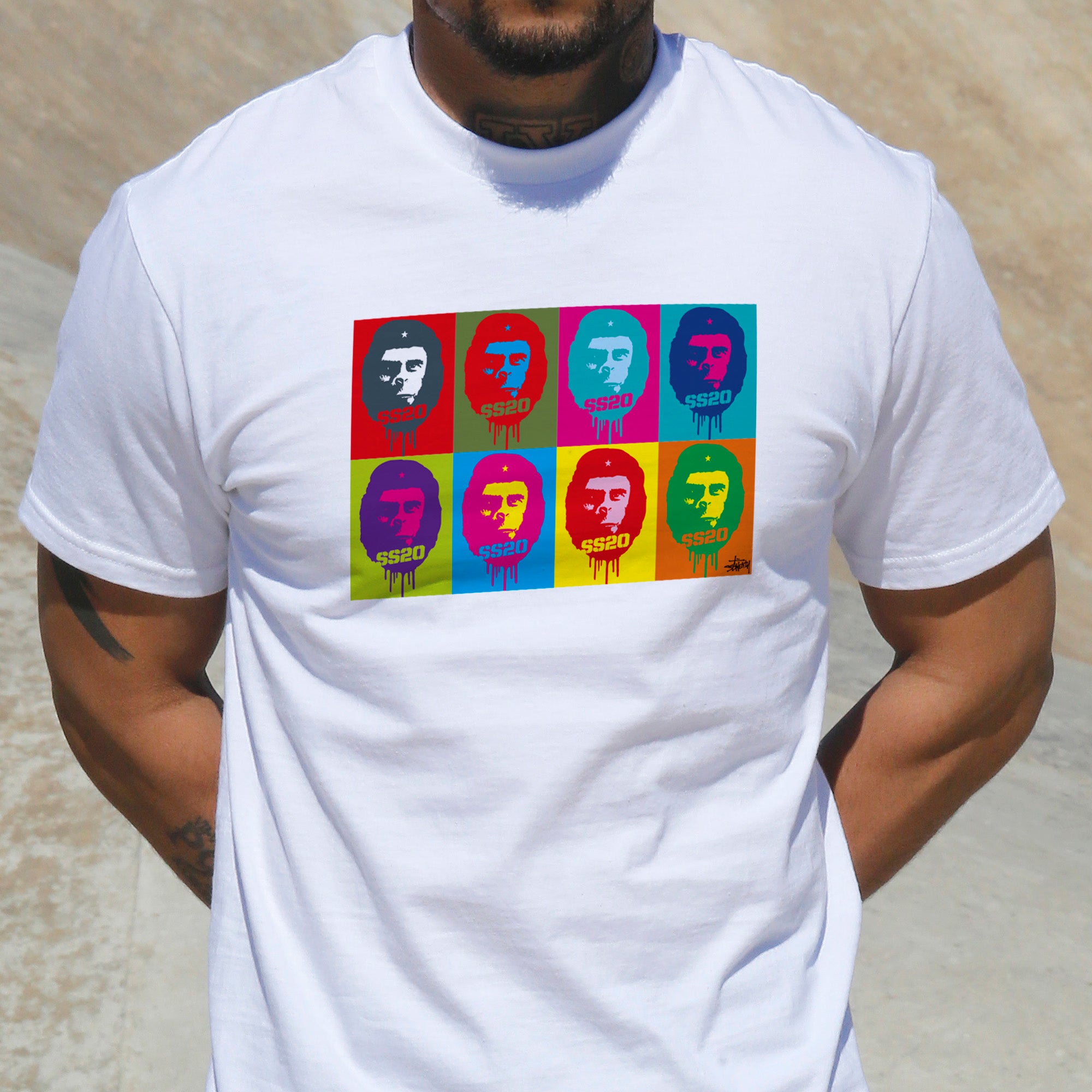 Cornelius T-Shirt 新作ホワイト SS20 - Multi Che Cornelius-Landscape - White T-shirt – weareSS20