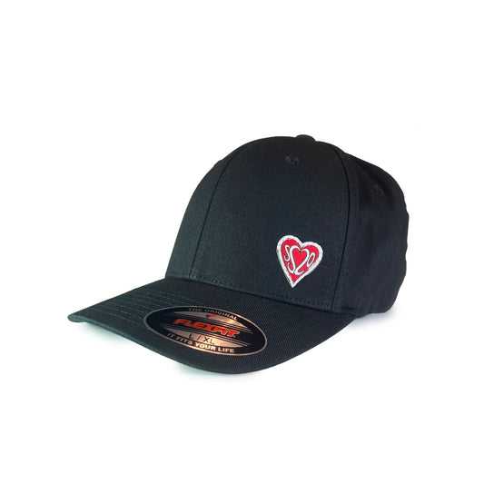 SS20 Small Heart Organic Flexfit Cap Black