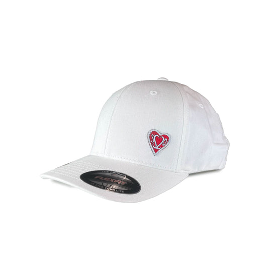 SS20 Small Heart Organic Flexfit Cap White