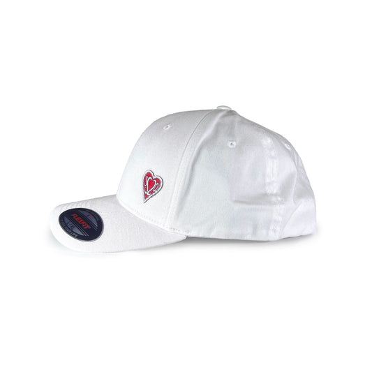 SS20 Small Heart Organic Flexfit Cap White