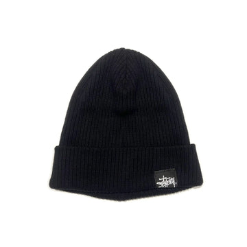 SS20 SSTWENTY Organic Cotton Ribbed Beanie - Black