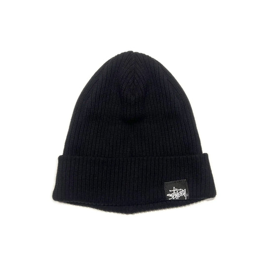 SS20 SSTWENTY Organic Cotton Ribbed Beanie - Black