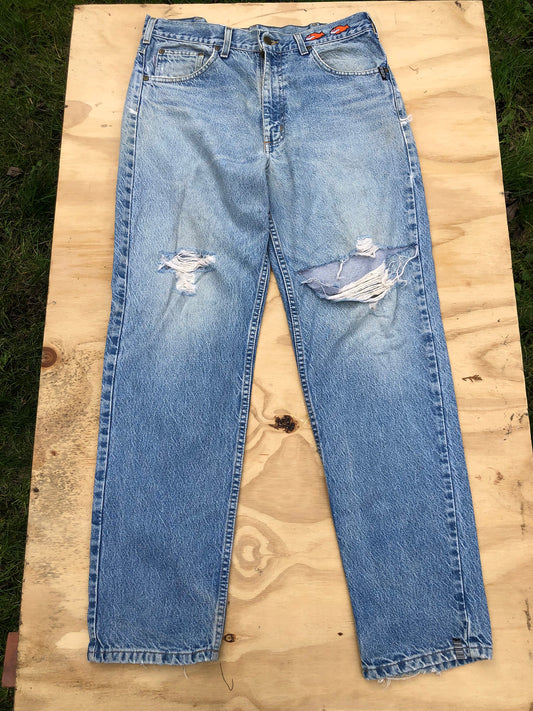 Super Salvage - Carhartt Jeans Denim 34x32 Two Fish with ripped legs
