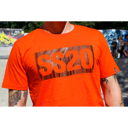 SS20 Barcode T-Shirt - Tangerine