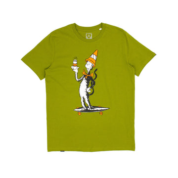 SS20 Cats & Triangles T-Shirt - Moss Green