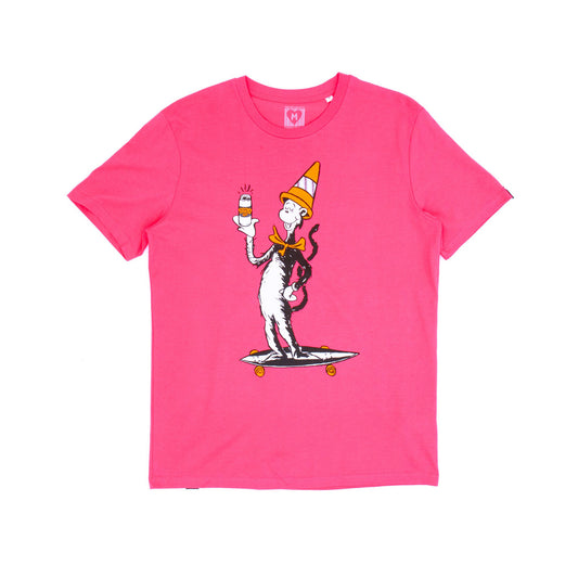 SS20 Cats & Triangles T-Shirt - Pink Punch