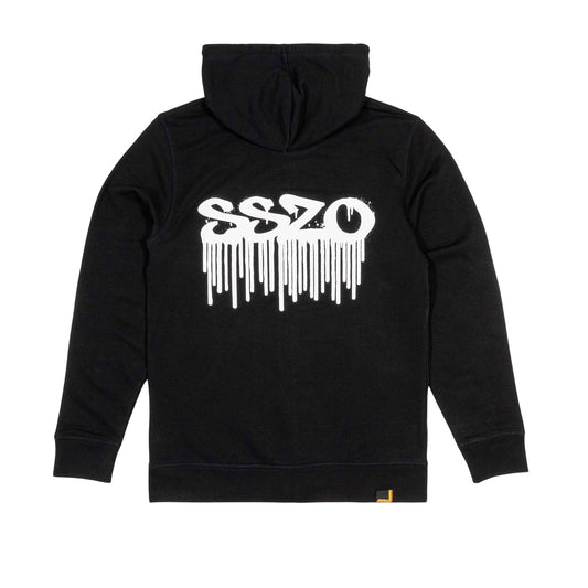 SS20 Spray Drips Zip-Thru Hooded Sweatshirt - Black
