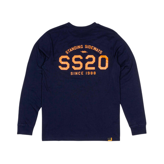 SS20 Three Lines Long Sleeve T-Shirt - Navy